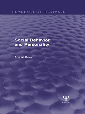 cover image of Social Behavior and Personality (Psychology Revivals)